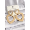 BFS 316L Çelik Gold Renk Kalp Model Kadın Küpe