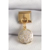 Mey İthalat® 316L Çelik Gold Renk Sallantı Zirkon Taşlı Yonca Model Nomination Charm
