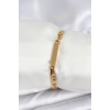 Mey İthalat® 316L Çelik Gold Renk Yazı Yazmaya Uygun Kadın Bileklik