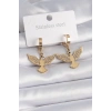 BFS 316L Çelik Gold Renk Zirkon Taşlı Anka Kuşu Model Kadın Küpe