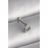 BFS 316L Çelik Gümüş Renk Üçgen Zirkon Taşlı Tragus Piercing