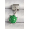 Mey İthalat® 316L Çelik Gümüş Renk Yeşil Kaplumbağa Model Nomination Charm