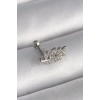 BFS 316L Çelik Gümüş Renk Zirkon Taşlı Dal Tragus Piercing