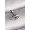 BFS 316L Çelik Gümüş Renk Zirkon Taşlı Göz Tragus Piercing