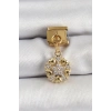Mey İthalat® 316L Çelik Sallantılı Zirkon Taşlı Kalp Detaylı Yıldz Model Gold Renk Nomination Charm