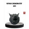 BFS 3D Siyah Ayı Başı Duvar Süsü Özel Tasarım Dekoratif Heykel 25x19 cm