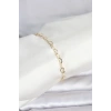 Mey İthalat® CM 14K Gold Renk Kalpli Zincir Model Kadın Bileklik