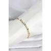 Mey İthalat® CM 14K Gold Renk Zincir Kalın Yassı Ezme Burgu Model Kadın Bileklik