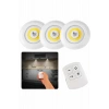 BFS Dolap Işığı Mutfak Rafı Işığı Uzaktan Kumandalı 3 Lü Spot Led Lamba