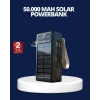 Mey İthalat® Güneş Panelli Powerbank LED Işıklı Taşınabilir Şarj Cihazı