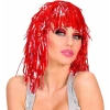 BFS Kırmızı Işıltılı Metalize Parti Peruğu