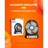 BFS Mini Vantilatör Masaüstü – USB Girişli, Şarjlı, 3 Kademe, Sessiz Motor, Işıklı
