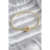Mey İthalat® Pirinç Gold Renk Zirkon Taşlı Kalp Sonsuzluk Model Charm Kadın Bileklik