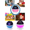 BFS Renkli Yıldızlı Gökyüzü Projeksiyon Gece Lambası Pilli ve USB Kablolu