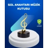 BFS Sol Anahtarı Figürlü Dönen Müzik Kutusu Altın Renk Dekoratif
