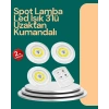 BFS Uzaktan Kumanda İle Kontrol Edilebilen Yapışkanlı 3 Lü Kablosuz Led Spot Lamba