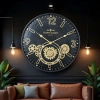 Çarklı Duvar Saati Altın Rengi Detaylı 59 cm
