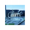 Çelik Kapaklı Borosilikat Dilimli Model Süzgeçli Cam Demlik Bitki Çayları 1000 Ml Royaleks-CM-2001
