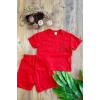 Erkek Çocuk Yazlık Şort Takım Kırmızı