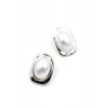 İnci Oval Küpe - Gümüş