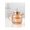 Kabartmalı Borosilikat Cam Demlik 1000ML Royaleks-CM-2006
