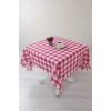Kareli Saçaklı Kırmızı Masa/piknik/sofra Örtüsü 165x170 Cm