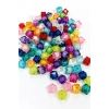Küp Boncuk İçten Boncuklu Bileklik Çanta Boncuğu 10 mm 50 gr Karışık Renk - BNC447