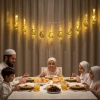 Mey İthalat®  10 Adet Sarkıtlı Ramazan Hilal Üstü Cami Temalı LED Işık – Pilli 2 Metre Ramazan Süsü, İslami Dekorasyon, Ev ve Mekanlar İçin Dekoratif Ortam