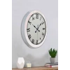 Mey İthalat® 36 cm Beyaz Metal Roma Rakamlı Duvar Saati