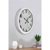Mey İthalat® 36 cm Beyaz Metal Standart Duvar Saati