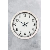 Mey İthalat® 36 cm Beyaz Metal Standart Duvar Saati
