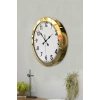 Mey İthalat® 36 cm Gold Metal Standart Duvar Saati