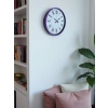 Mey İthalat® 36 Cm Mor Roma Rakamlı Dekoratif Duvar Saati