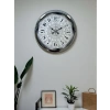 Mey İthalat® Asil Motif Krom 40 Cm Metal Duvar Saati