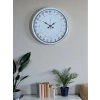 Mey İthalat® Beyaz 40 Cm Metal 24 Saat Göstergeli Özel Tasarım Duvar Saati