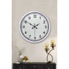 Mey İthalat® Beyaz Dekoratif Stil 52 Cm Metal Duvar Saati