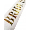 Mey İthalat® Beyaz Üzeri Altın Büyük Bride To Be Yazılı Simli Işıltılı Kuşak Kemer 10 cm Genişlik