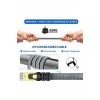 Mey İthalat® Cat 8 LAN Kablosu –Ethernet Kablosu Örgü Kaplama, Yüksek Hızlı