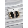Mey İthalat® Damla Model Siyah Vintage Gold Renk Kadın Küpe
