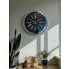 Mey İthalat® Dark Elegance 40 Cm Metal Krom Duvar Saati