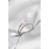 Mey İthalat® Gümüş Renk Zirkon Taşlı Pembe Halley Model Kadın Yüzük