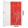Mey İthalat® Kırmızı Renk Ekstra Metalize Parlak Saçaklı Arka Fon Perde İthal A Kalite 1x2 Metre
