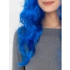 Mey İthalat® Mavi Renk Uzun Dalgalı Parti Peruğu