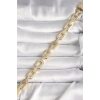 Mey İthalat® Pirinç Gold Renk Zirkon Taş Detaylı Kare Zincir Model Xuping VIP Exculusive Seri Kadın Bileklik
