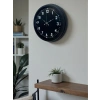 Mey İthalat® Pure Dark Black 40 Cm Metal Duvar Saati
