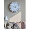 Mey İthalat® Sade Tasarım Beyaz 40 Cm Metal Standart Duvar Saati