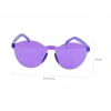 Mey İthalat® Sert Mika Oval Şekilli Çerçevesiz Mor Gözlük Retro Parti 5x14 cm