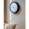 Mey İthalat® Siyah 40 Cm Metal 24 Saat Göstergeli Özel Tasarım Duvar Saati
