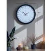 Mey İthalat® Siyah 40 Cm Metal 24 Saat Göstergeli Özel Tasarım Duvar Saati