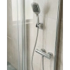 Mey İthalat® Siyah Duş Başlığı Seti Spiral Hortumlu El Duşu ve Duvar Askısı Banyo Seti